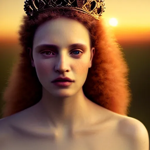 Prompt: photographic portrait of a stunningly beautiful queen of the arctice empire renaissance female in soft dreamy light at sunset, contemporary fashion shoot, by edward robert hughes, annie leibovitz and steve mccurry, david lazar, jimmy nelsson, breathtaking, 8 k resolution, extremely detailed, beautiful, establishing shot, artistic, hyperrealistic, beautiful face, octane render