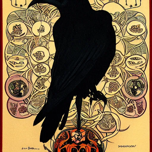 Image similar to raven by mucha