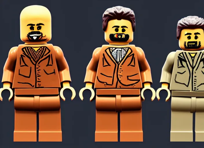 Image similar to hyperdetailed stalin and lenin as lego characters, unreal engine, lumen, nanite