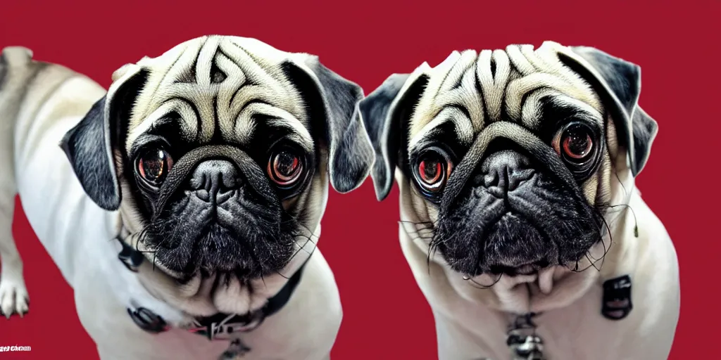 Image similar to snoop dogg as a pug, in the style of dog