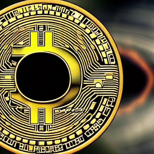 Image similar to bitcoin as black hole from the film interstellar