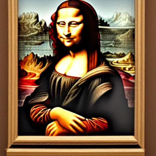 Prompt: jesus, mona lisa art