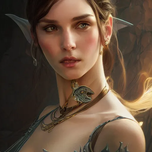 Prompt: Brent Young portrait of an Alyx Vance, D&D, fantasy, intricate, elegant, highly detailed, digital painting, artstation, concept art, smooth, sharp focus, illustration, art by artgerm and greg rutkowski and alphonse mucha