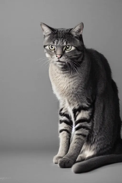 Image similar to a cat sitting isolated, studio lighting