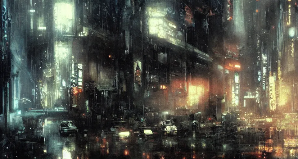 Image similar to an emotional scene from bladerunner, by jeremy mann, peter elson.