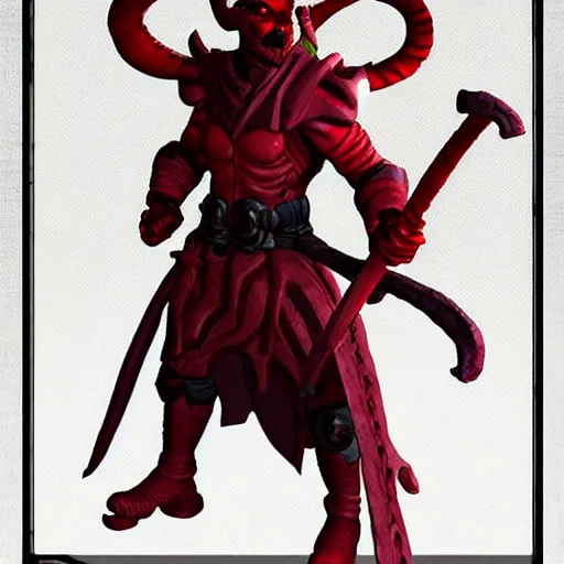 Image similar to helltaker tiefling, rogue, d & d, red skin