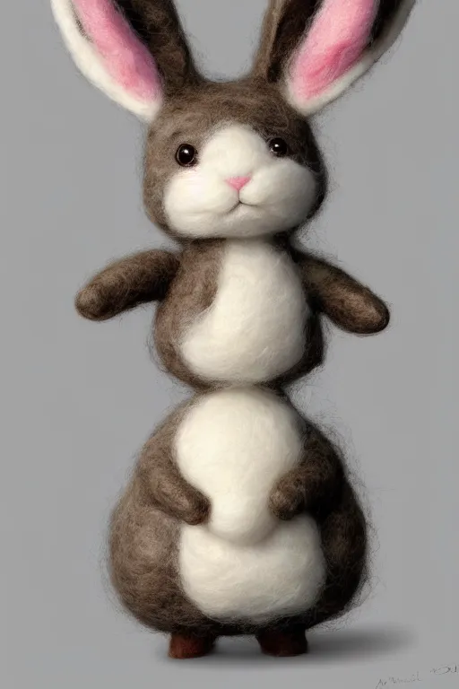 Prompt: matte sharp painting cute little fluffy bunny, a wool felted dream, painted by mark ryden, artgerm, artstation behance storybook l