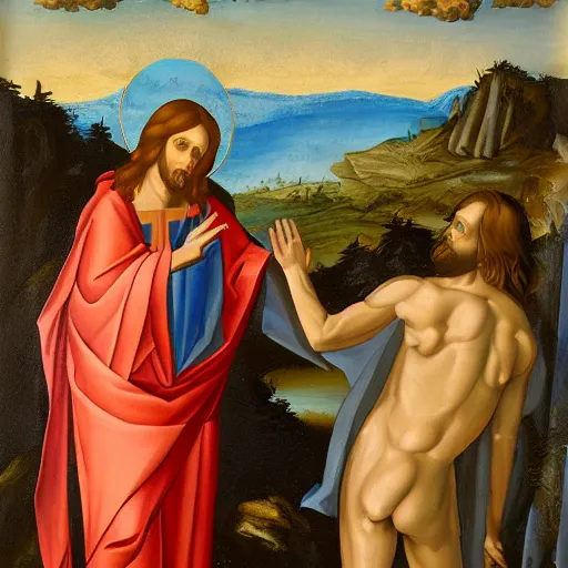 Image similar to the baptism of christ. oil on panel.