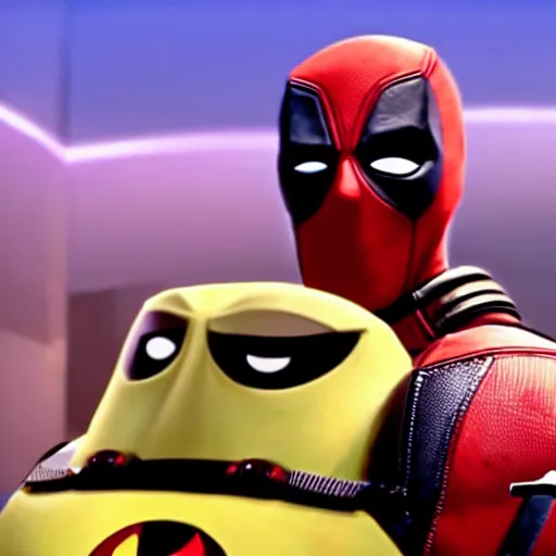 Prompt: Deadpool As seen in Pixar animated movie toy story . 4K quality super realistic