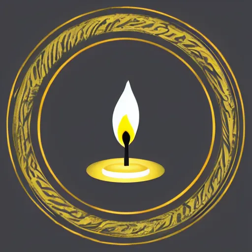 Image similar to a vector logo of a burning candle