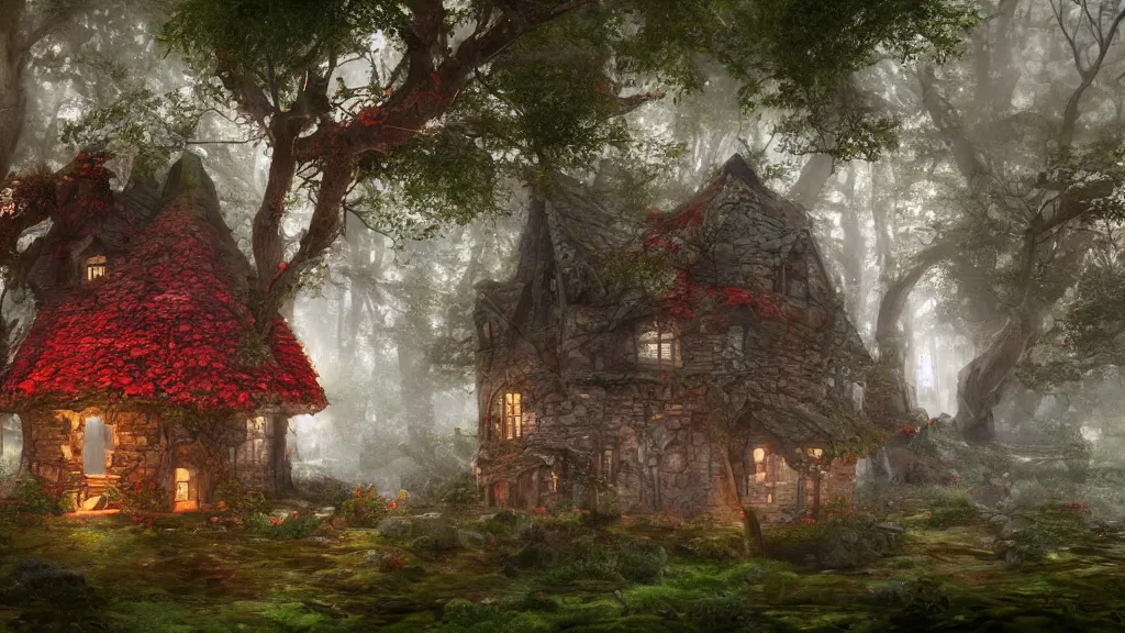 Elven Forest Cottage, made with SD on NightCafe : r/StableDiffusion