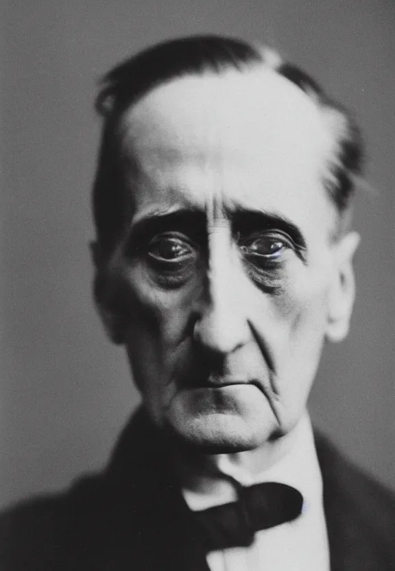 Image similar to a close - up casual photo of marcel duchamp raising an eyebrow, 1 9 2 0 s monochrome snapshot, graflex 4 x 5, f 1. 8, 3 5 mm, ilford delta 3 2 0 0 pro