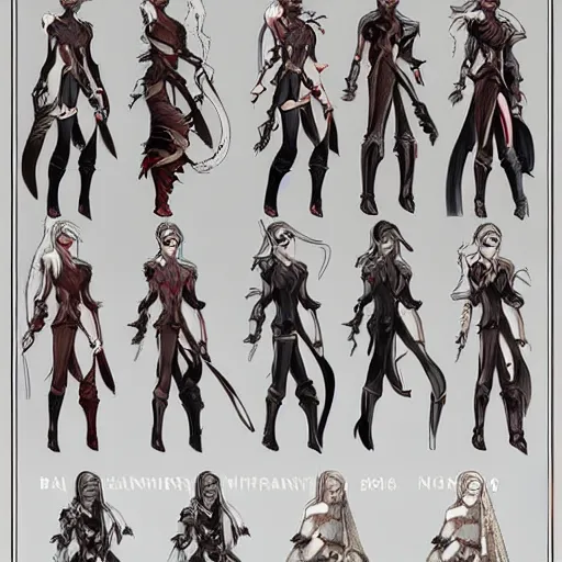 Image similar to character outfit concept sheet of fantasy female elf, by Zakariah and Nippaaah, artstation, highly detailed, character outfit design