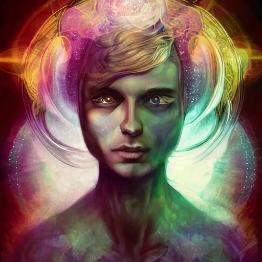 Image similar to a powerful psychic man emitting psychic powers, by anna dittmann,