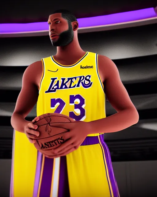 Image similar to military uniform, inspired by los angeles lakers, octane render