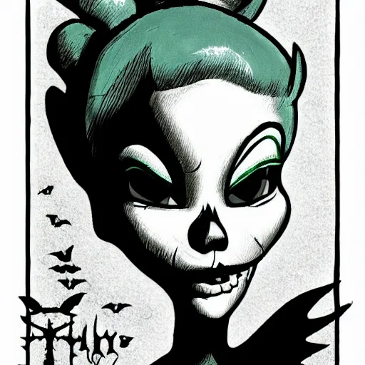 Image similar to Scary tinker bell, horror, skull, scary, Drawn by Pixar