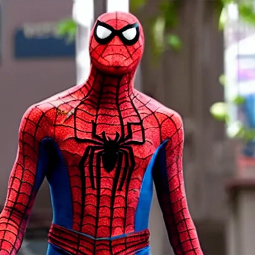 Image similar to photo of Kermit the frog as spiderman in averngers movie