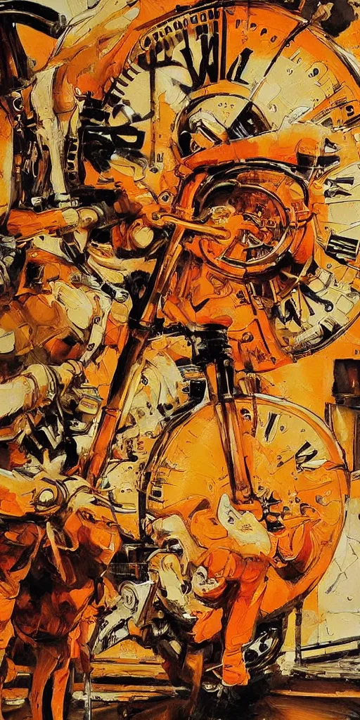 Image similar to oil painting scene from clock work orange art by kim jung gi