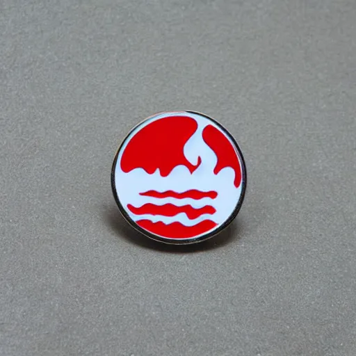 Image similar to retro minimalistic clean fire warning enamel pin