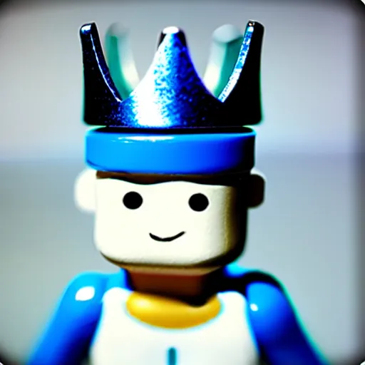 Image similar to blue toy crown , mini figure , 4k , HD