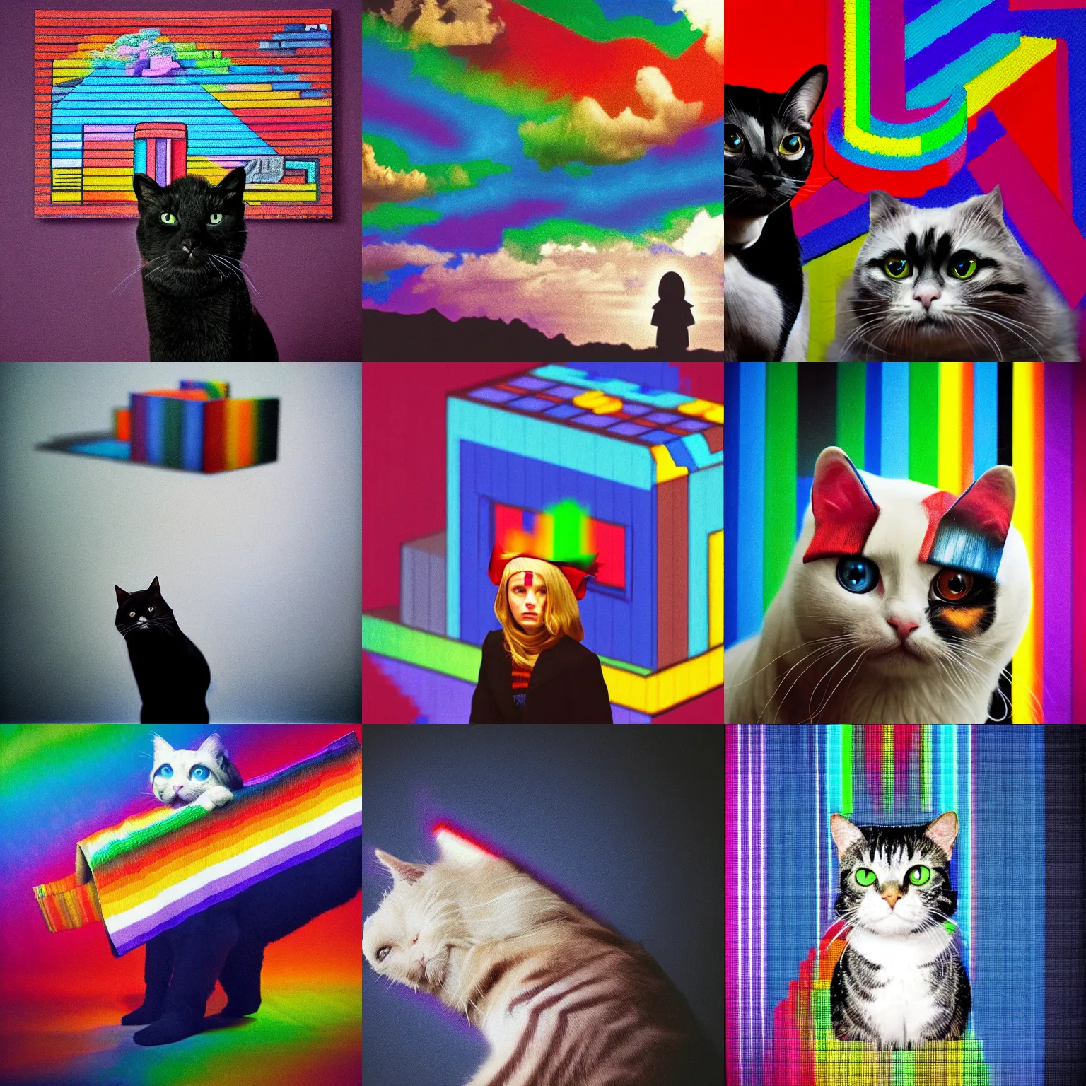 Prompt: dramatic Annie Leibovitz-style photo portrait of Nyan Cat