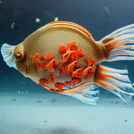 Image similar to a cyborg goldfish