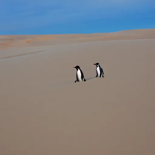 Image similar to penguins sand dunes,, photography