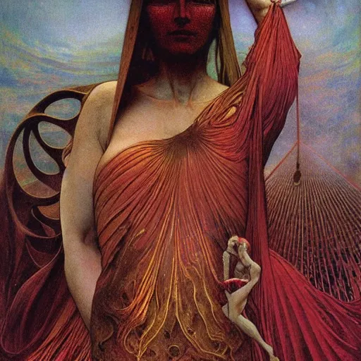 Prompt: queen of jupiter by zdzisław beksinski and alphonse mucha