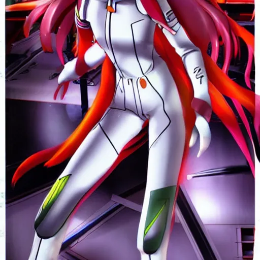 Image similar to Asuka in plugsuit, official artwork