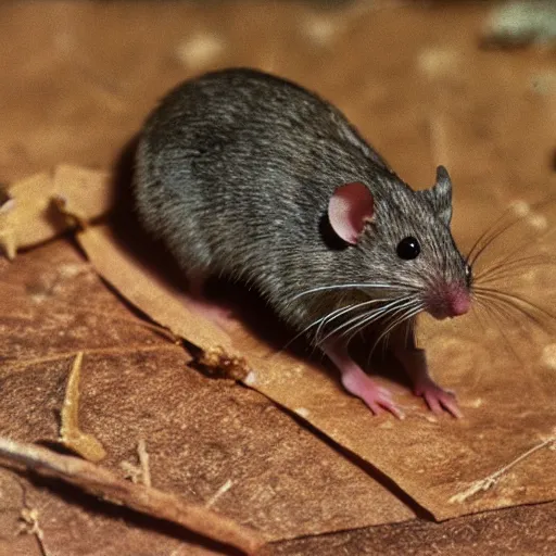 Prompt: The first electric mouse (Tonitru Rattus) discovered in nature, circa 1992, photograph
