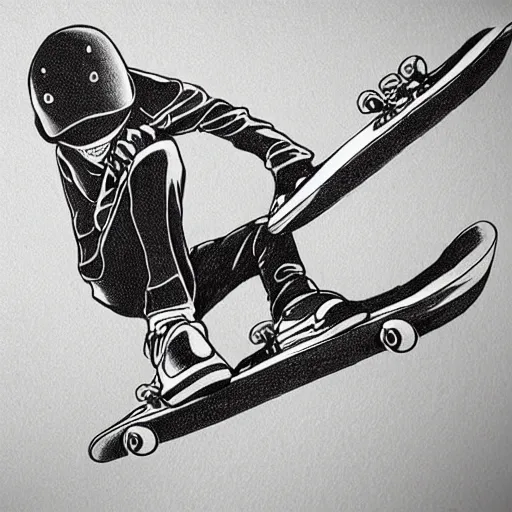 Image similar to skateboard drawing art