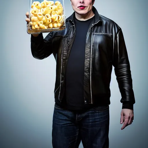 Prompt: photo of elon musk cosplaying as a mac and cheese costume, highly detailed, extremely high quality, hd, 4 k, 8 k, professional photographer, 4 0 mp, lifelike, top - rated, award winning, cinematic, realistic, detailed lighting, detailed shadows, sharp, no blur, edited, corrected, trending