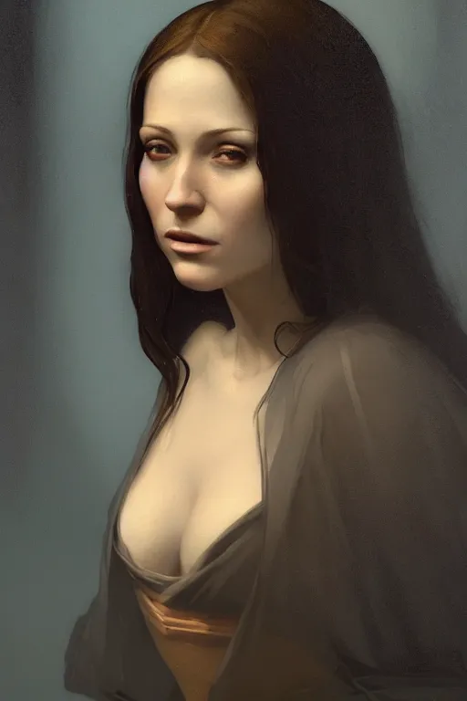 Image similar to beautiful portrait of a woman, negative no not mona lisa pose, gta v, stephen bliss, unreal engine, fantasy art by greg rutkowski, loish, rhads, ferdinand knab, makoto shinkai and lois van baarle, ilya kuvshinov, rossdraws, tom bagshaw, global illumination, radiant light, detailed and intricate environment