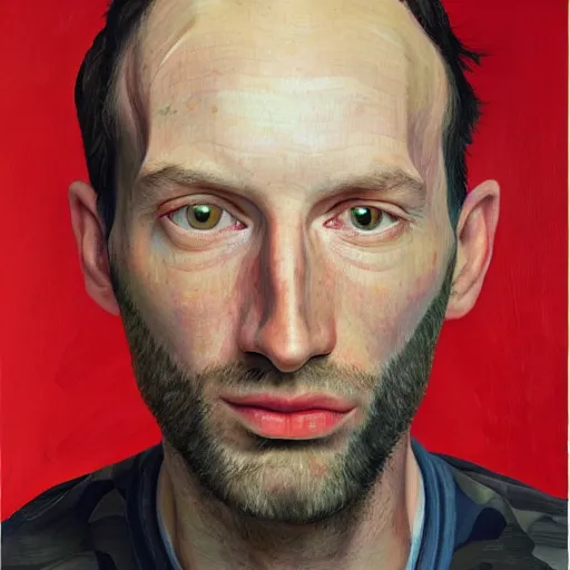 Image similar to high quality high detail painting by lucian freud, hd, portrait of thom york