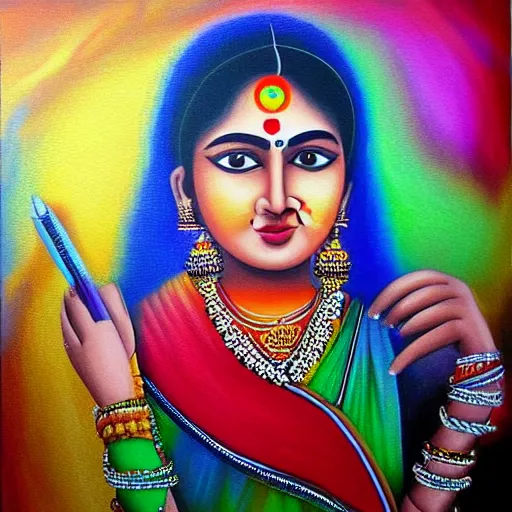 Prompt: sharad prakash painting, 4 k, ultra realistic, colorful, vivid