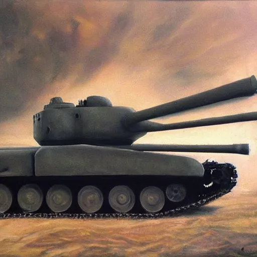 Image similar to a beautiful complex painting of a futuristic tank