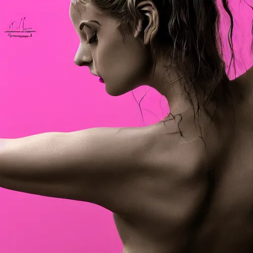 Prompt: flume_and_former_cover_art_future_bass_girl_unwrapped_statue_bust_curls_of_hair _petite_lush _body_photography_model_futuristic_material_simple_backgroundg dancer ballerina