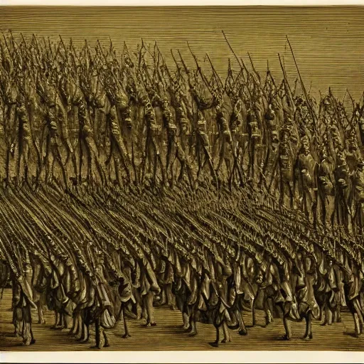 Image similar to Marching Army by Gustav Doré