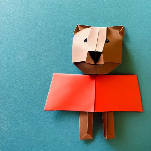 Image similar to an origami bear in cartoon style