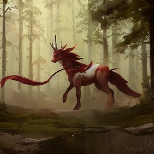 Image similar to Rapidash , Greg rutkowski, Trending artstation, cinematográfica, digital Art