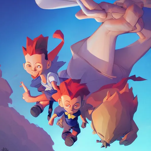 Image similar to hero world rugrats, behance hd by jesper ejsing, by rhads, makoto shinkai and lois van baarle, ilya kuvshinov, rossdraws global illumination