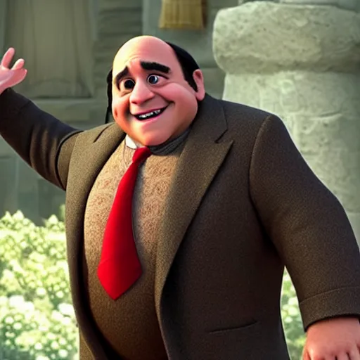 Image similar to still frame of danny devito from disney's tangled