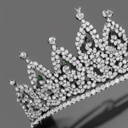 Image similar to a tiara from a jewels catalog, hi res, macro, pandora