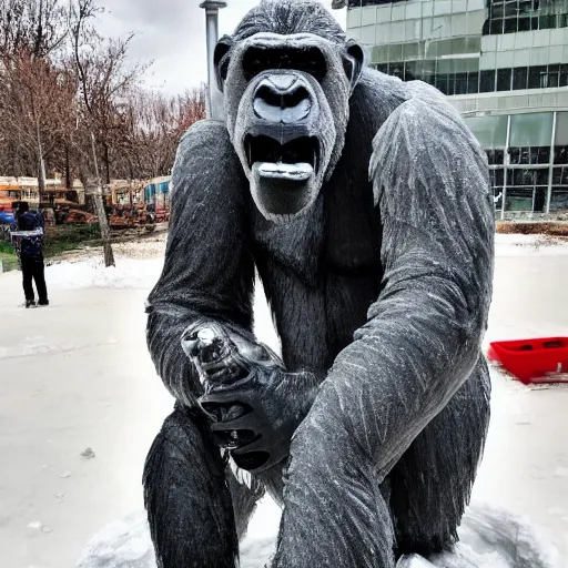 Image similar to ice sculpture of the 🦍