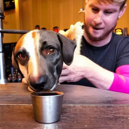 Image similar to dog drinks beer in the bar in germany