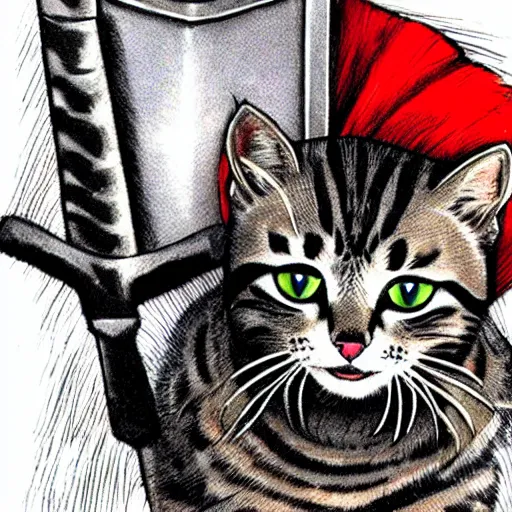 Image similar to a feline thor