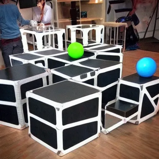 Image similar to cube!!!!!! and ball on table