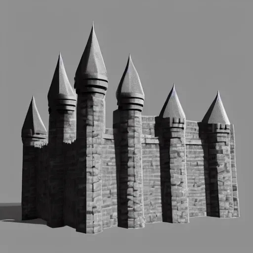 Image similar to Low poly render of a mighty castle