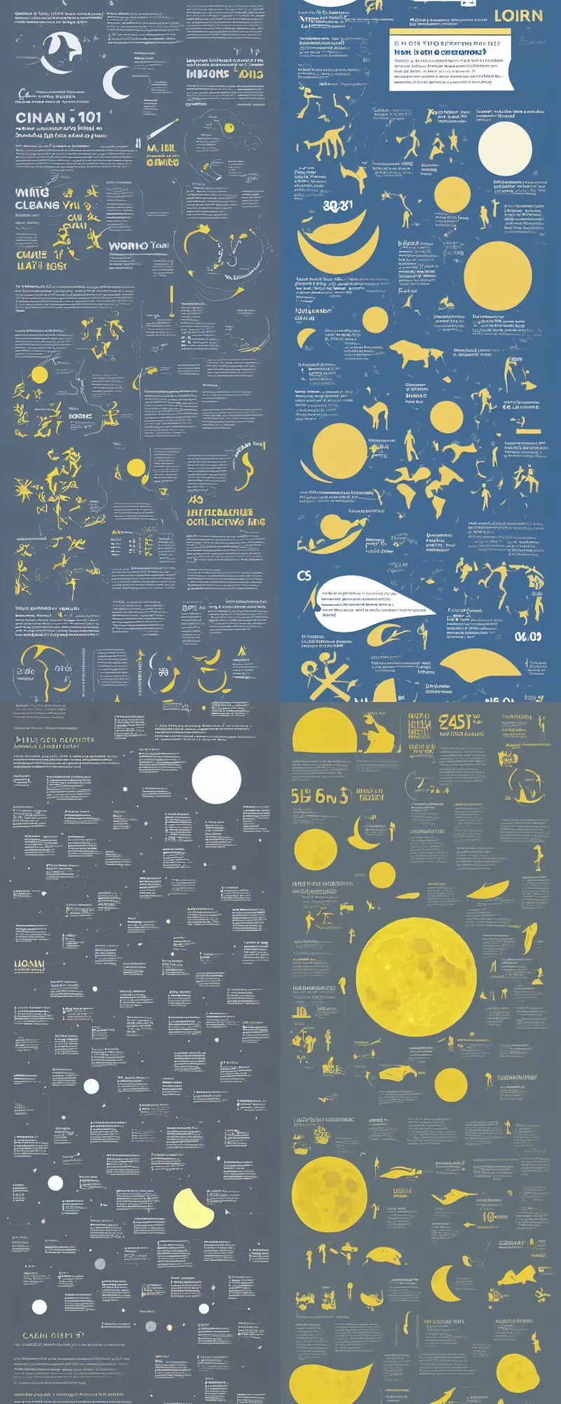 Prompt: clean modern infographics, lunar cycles, factual information - c 1 0