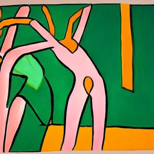 Image similar to a painting in the style of dance by matisse